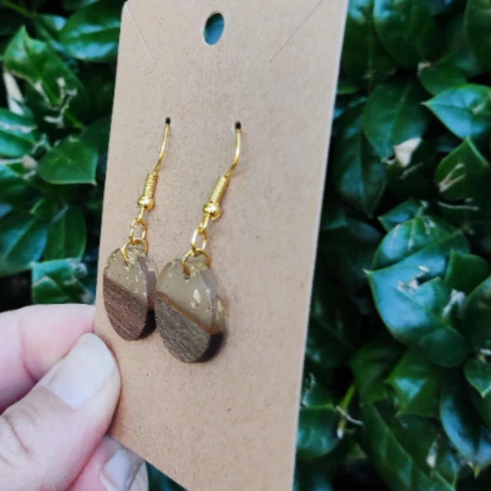 Resin and Wood Earrings - Picture 4 of 7
